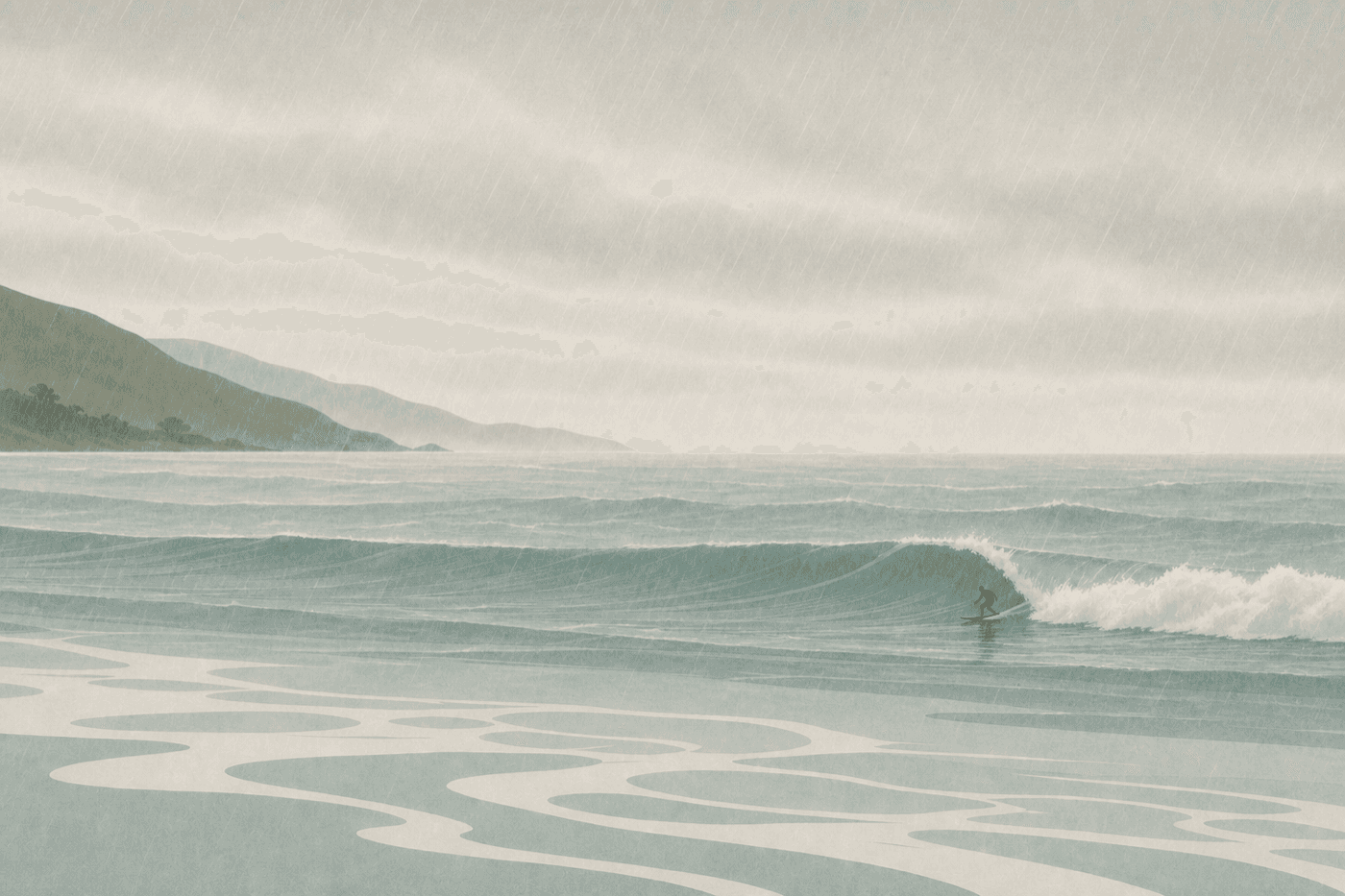 Surf conditions: rainy