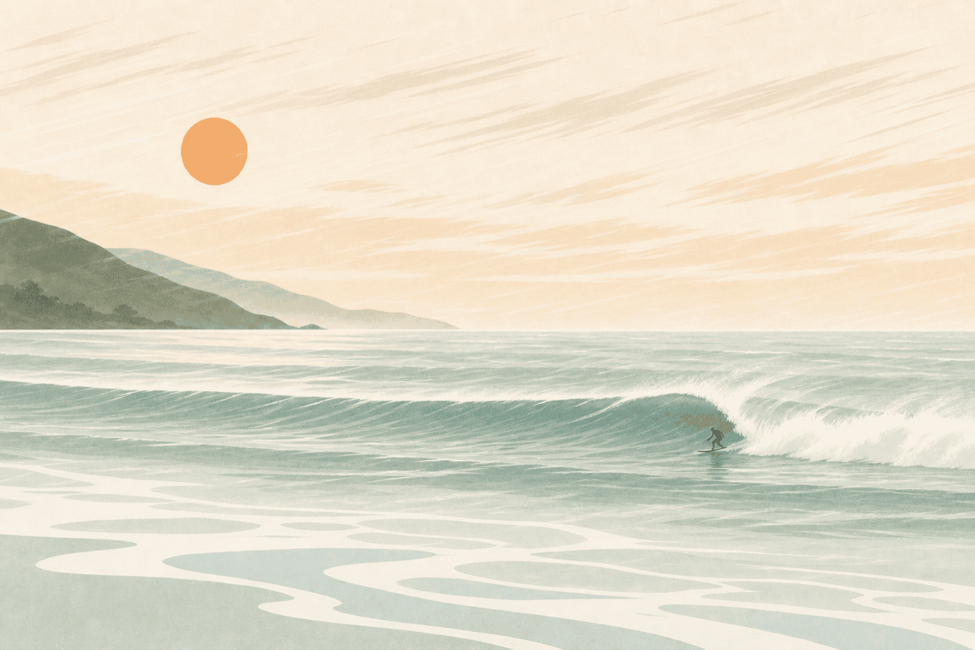 Surf conditions: windy